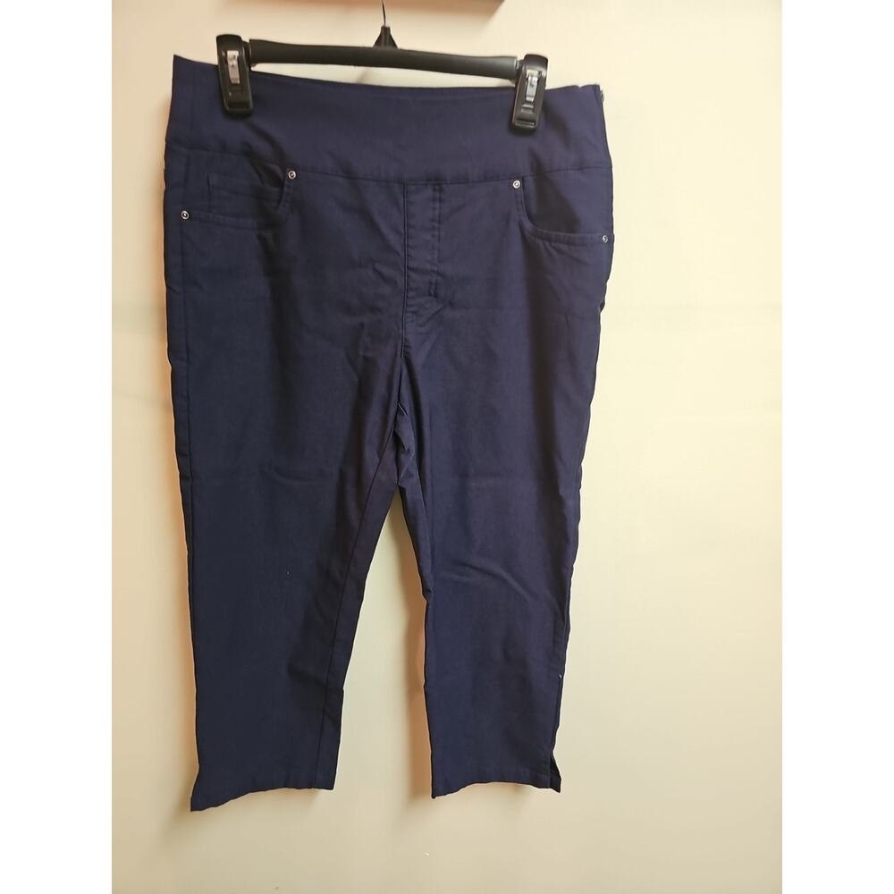 Collection L Blue Capri Pants Size 10 – Stretch Waist Pull-On Cropped Trousers